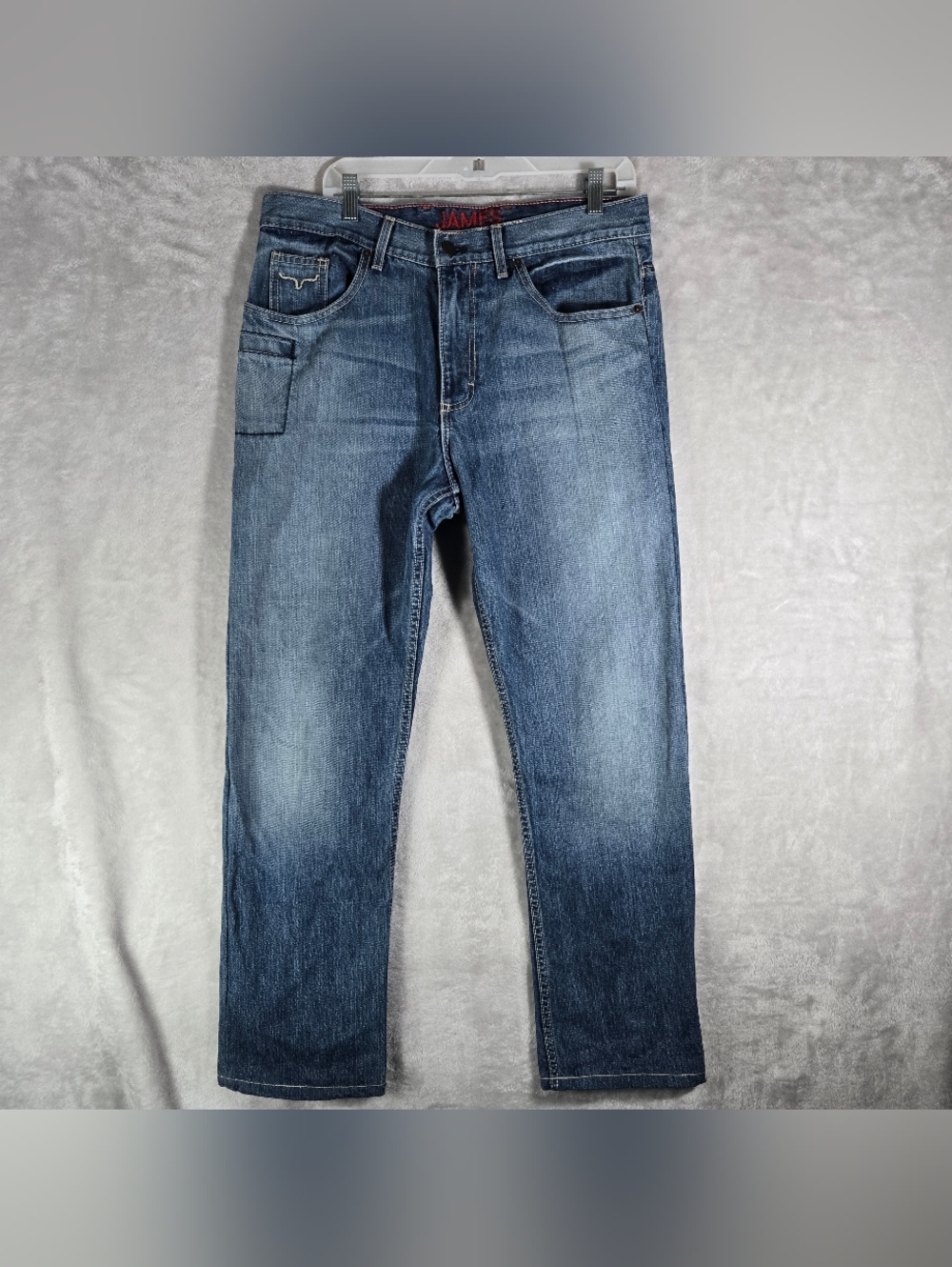 Kimes Ranch James Jeans Mens 34x30 Medium Wash Blue Straight Denim Made In USA